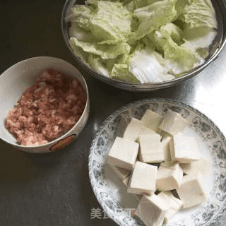 肉末白菜炖豆腐的做法